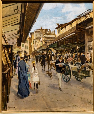 Alte Brücke in Florenz, ca. 1882 von Telemaco Signorini