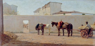 Ein Frühlingsmorgen. Die weiße Wand, ca. 1867 von Telemaco Signorini