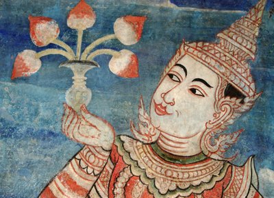 Detail aus einem Wandgemälde im Viharn Laikam in Wat Phra Singh von Thai School