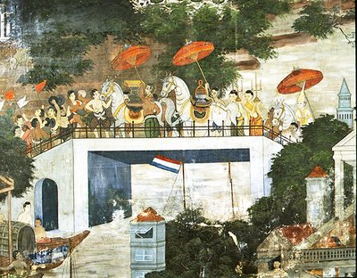 Mönch wird nach seiner Weihe ins Kloster gebracht von Thai School