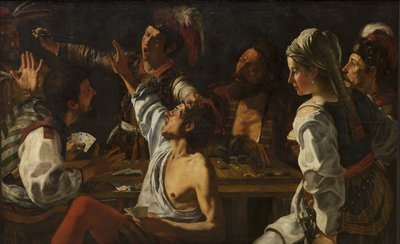 Karten- und Backgammonspieler. Streit um Karten von Theodoor Rombouts