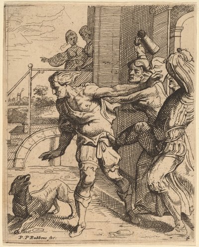 Der verlorene Sohn wird aus der Taverne vertrieben von Theodoor van Thulden after Sir Peter Paul Rubens