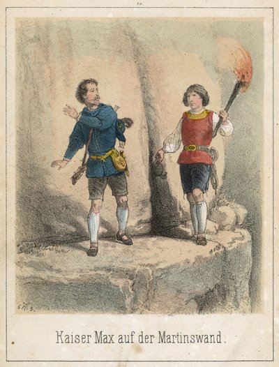 Kaiser Max auf der Martinswand von Theodor Hosemann