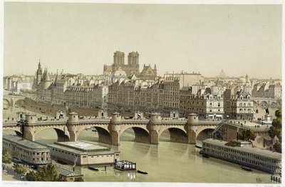 Île de la Cité und die Pont Neuf in Paris von Theodor Josef Hubert Hoffbauer
