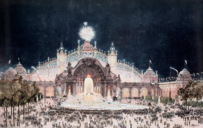 Weltausstellung, Blick auf den Palast der Elektrizität und das Wasserschloss, Paris von Theodor Josef Hubert Hoffbauer