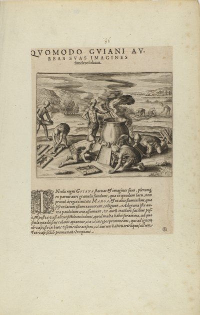 Quomodo Guiani Au-/reas Suas Imagines/Fundere Soleant. (aus dem Buch, Americae, Teile sieben und acht) von Theodor de Bry