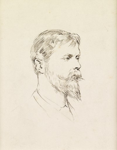 Porträt von Sir Ernest Waterlow, ein Profil (Feder und Tinte auf Papier) von Theodore Blake Wirgman