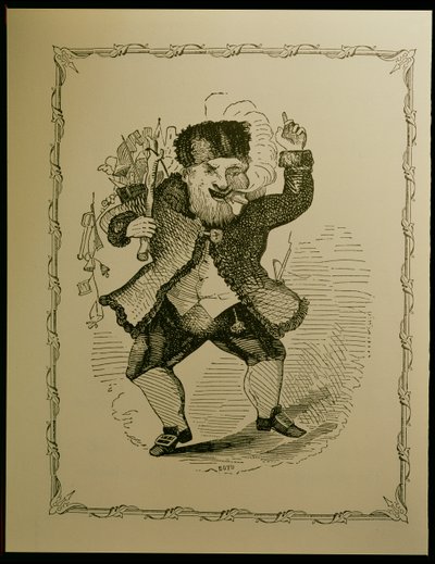 Weihnachtsmann-Illustration für ein Gedicht von Clement C. Moore, 1848 von Theodore C. Boyd