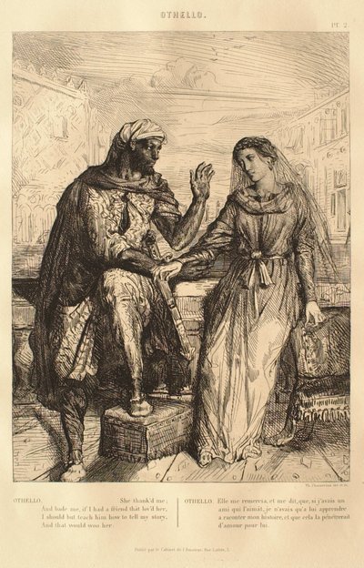 Othello Suite: Nr. 2 (Akt 1, Szene 3: Othello spricht mit Desdemona) von Théodore Chassériau
