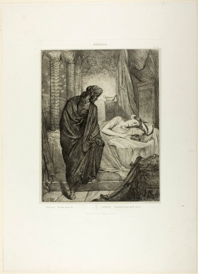Doch sie muss sterben, Platte elf aus Othello von Théodore Chassériau