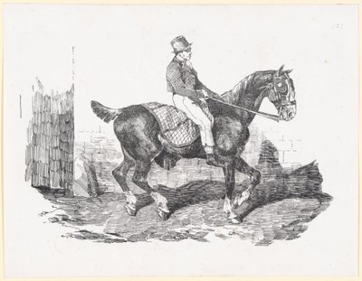 Kutschpferd, geritten von einem Stallburschen, auch genannt Englisches Pferd mit kariertem Decke von Theodore Gericault