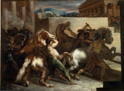 Freies Pferderennen in Rom von Theodore Gericault