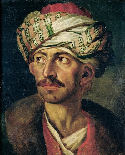 Kopf eines Orientalen oder Porträt vermutlich von Mustapha, ca. 1819-21 von Theodore Gericault