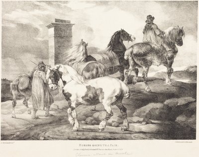 Pferde auf dem Weg zu einem Jahrmarkt von Theodore Gericault