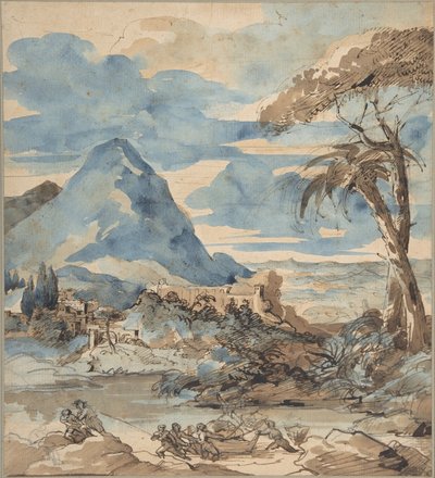 Landschaft mit Fischern von Theodore Gericault