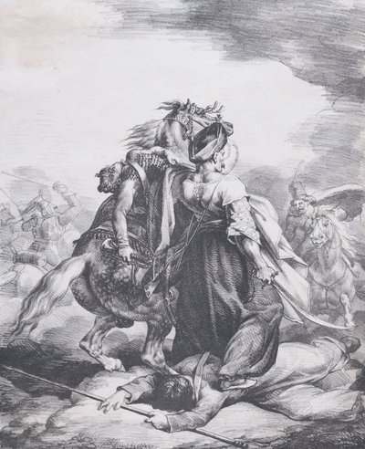 Mameluck verteidigt einen verwundeten Trompeter, 1818 von Theodore Gericault