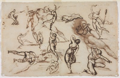 Blatt mit Skizzen (verso) von Theodore Gericault