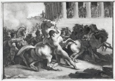 Studie für das Rennen der Barbarischen Pferde von Theodore Gericault