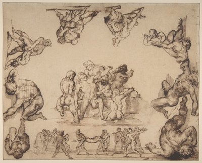 Die Rettung eines Ertrunkenen (recto); Studie eines Pferdes (verso) von Theodore Gericault