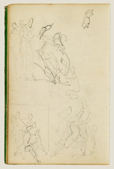 Drei Kompositionsstudien einer Figurengruppe von Theodore Gericault
