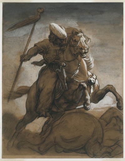 Türkischer Kavalier im Kampf, ca. 1818 von Theodore Gericault