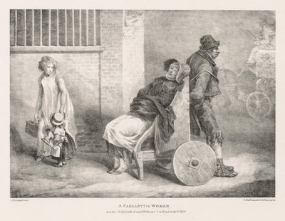 Verschiedene Motive aus dem Leben gezeichnet und auf Stein: Eine gelähmte Frau, 1821 von Theodore Gericault
