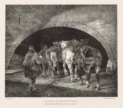 Verschiedene Motive aus dem Leben und auf Stein: Eingang zum Adelphi Wharf von Theodore Gericault