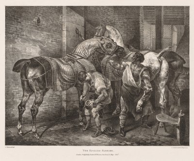 Verschiedene Motive aus dem Leben und auf Stein: Der englische Hufschmied von Theodore Gericault