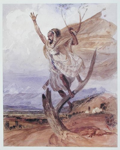 Ein Araber hält Wache in einem Baum, Algerien von Theodore Leblanc