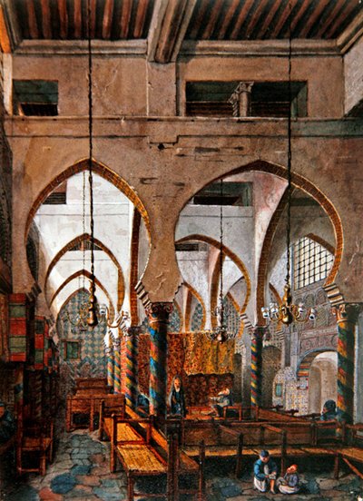 Innenraum einer Synagoge in Algier von Theodore Leblanc