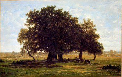 Eine Gruppe von Eichen in Apremont von Pierre Etienne Theodore Rousseau
