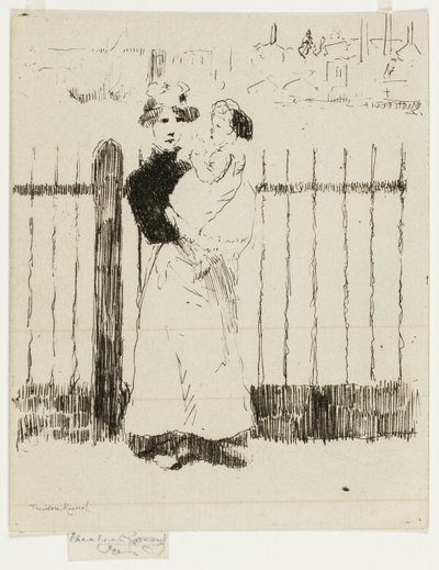 Emma und ihr Baby, Chelsea Embankment von Theodore Roussel