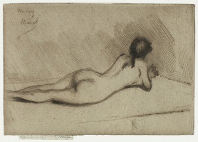 Studie eines nackten Mädchens, das liegt von Theodore Roussel