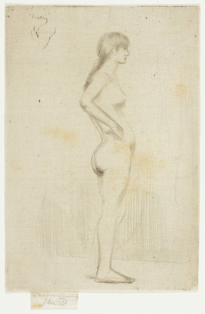 Studie eines stehenden nackten Mädchens von Theodore Roussel