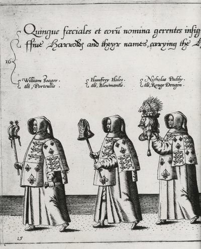 Herolde im Trauerzug von Sir Philip Sidney auf dem Weg zur St. Pauls Kathedrale, 1587 von Theodore de Bry