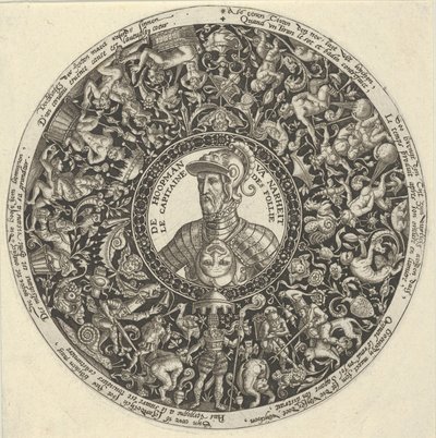 Porträt des Herzogs von Alva, aus einer Serie von Tazza-Designs, ca. 1588 von Theodore de Bry