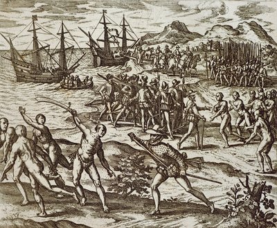 Die Spanier in Amerika von Theodore de Bry