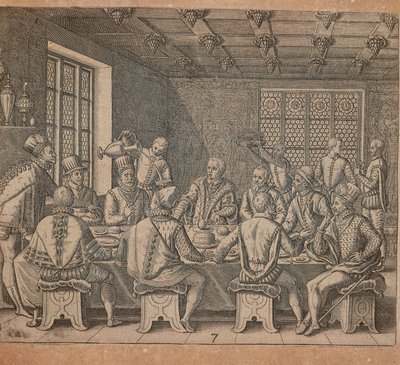 Das Ei des Kolumbus, Gravur von Theodor de Bry aus Americae pars quarta, von Girolamo Benzoni von Theodore de Bry
