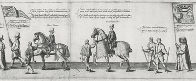 Yeomen Usher im Trauerzug von Sir Philip Sidney auf dem Weg zur St. Pauls Kathedrale, 1587 von Theodore de Bry