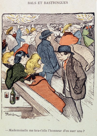 Bälle und Bastringues: Wird Fräulein mir die Ehre erweisen, zu schwitzen? In „In Life“, von Steinlen von Théophile Alexandre Steinlen