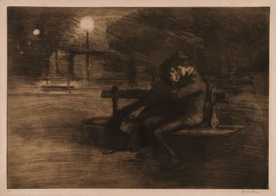 Liebende auf einer Bank von Théophile Alexandre Steinlen