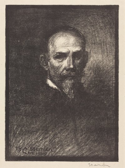 Selbstporträt (Steinlen von vorne, Kopf gerade) von Théophile Alexandre Steinlen