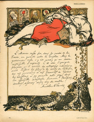 Der Butterteller, Nummer 222, satirisch in Farben von Théophile Alexandre Steinlen