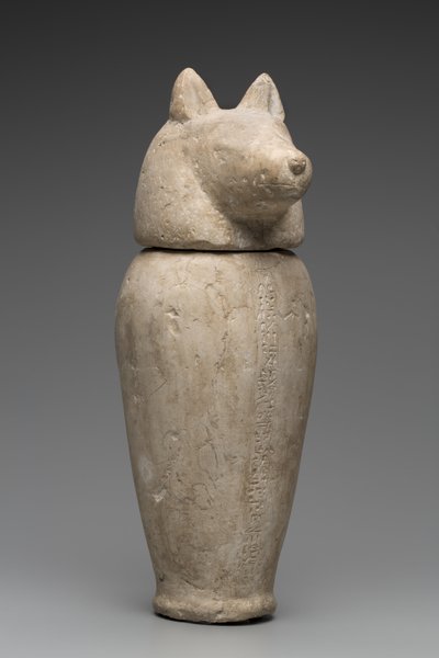 Kanopengefäß mit Schakalkopf (Kalkstein) von Third Intermediate Period Egyptian