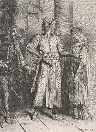 Ehrlicher Iago, meine Desdemona muss ich dir überlassen: Platte 4 aus Othello von Théodore Chassériau