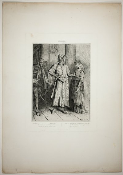 Ehrlicher Iago, meine Desdemona muss ich dir überlassen, Platte vier aus Othello von Théodore Chassériau