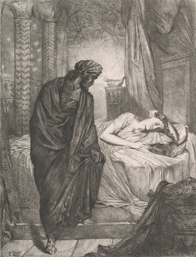 Doch sie muss sterben: Platte 11 aus Othello Akt 5, Szene 2 von Théodore Chassériau