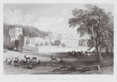 Chatsworth, Derbyshire (Gravur) von Thomas (after) Allom