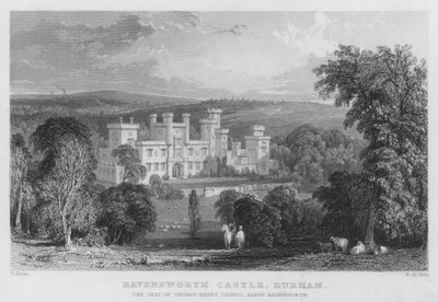 Ravensworth Castle, Durham, der Sitz von Thomas-Henry Liddell, Baron Ravensworth (Stich) von Thomas (after) Allom