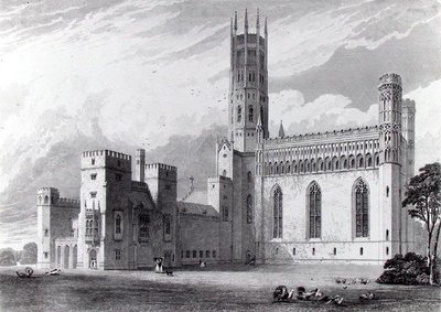 Fonthill Abbey von Südosten, aus 